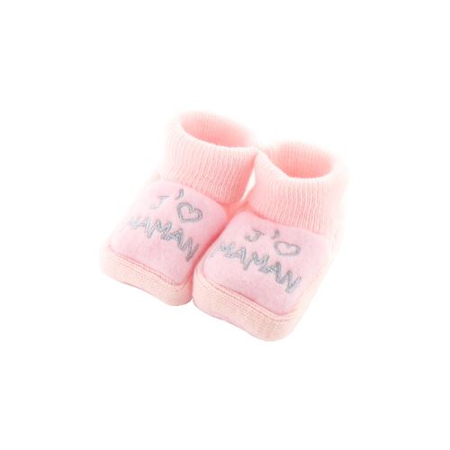 Chaussons pour bébé 0 à 3 Mois rose - J'aime maman
