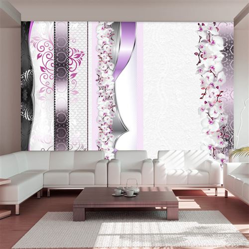 Papier peint Parade of orchids in violet-Taille L 350 x H 245 cm