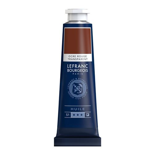 Peinture à l'huile en tube ocre rouge transparent 40ml - Lefranc & Bourgeois