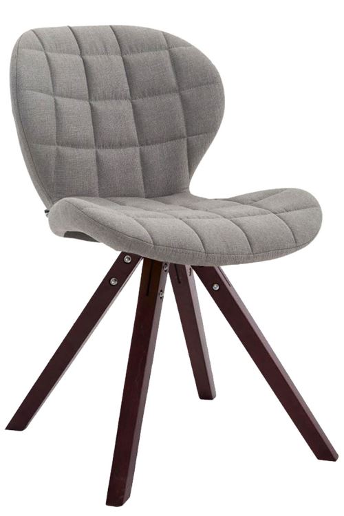 Chaise visiteur Alyssa tissu piètement en bois carré , Gris clair/Bois de chêne cappuccino