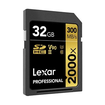 Lexar carte sdhc 32 go 2000x v2 professional 300 mo/s classe 10 uhs-II u3 - 1