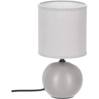Lampe boule en céramique à poser Timeo - Gris mat - H 25 x D 13 cm - 1