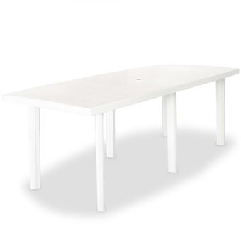 Vidaxl Table De Jardin Blanc 210 X 96 X 72 Cm Plastique Mobilier