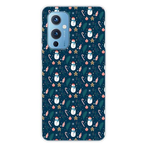 Coque en silicone imprimée compatible OnePlus 9 NO Bonhomme de neige