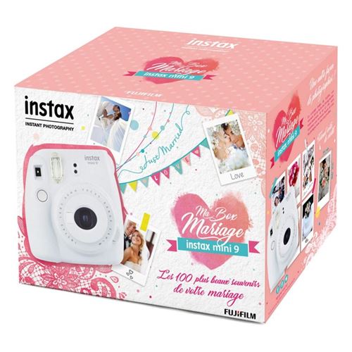 Fujifilm Fuji Kit Mariage Pack Instax Mini 9 Blanc