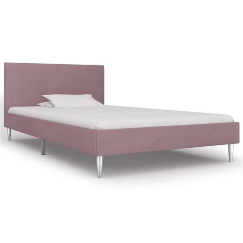 Cadre de lit Rose Tissu 90 x 200 cm