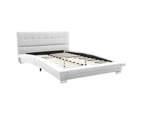 Cadre de lit Blanc Similicuir 200 x 120 cm