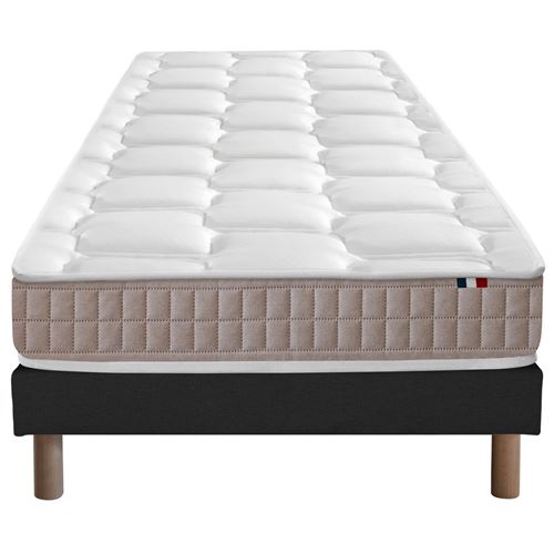Ensemble matelas 100% latex5 zones sommier noir 80x200