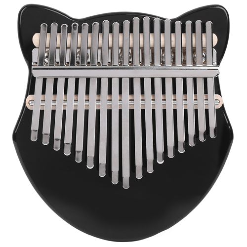 Kalimba Kit Piano à Pouce Forme de Renard en Cristal 17 Touches avec Sac - Noir