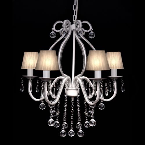 Lustre néo baroque plafonnier 6 feux 2300 pampilles cristal