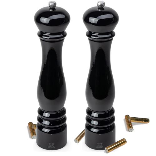 duo moulins électrique sel + poivre 34 cm laqué noir - 36249 + 36256