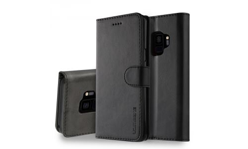 Etui type portefeuille pour Galaxy-S9 gris foncé gamme LC.IMEEKE