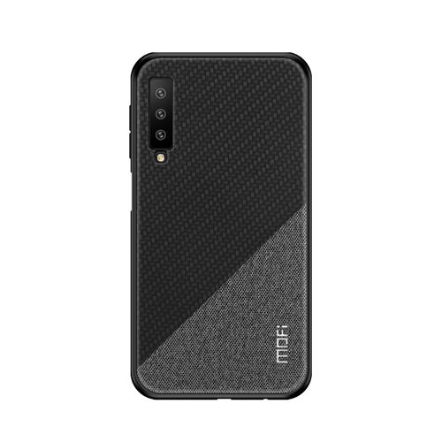 Etui en PU hybride pu+pc+pc+ antidérapant de deuxième génération noir pour votre Samsung Galaxy A7 (2018) A750