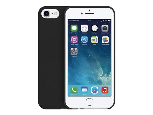 Mobilis Origine - Achterzijde behuizing voor mobiele telefoon - polyurethaan leer - zwart - voor Apple iPhone 6, 6s, 7