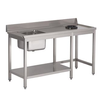 Table entrée lave vaisselle inox 850x1000x700mm - 1