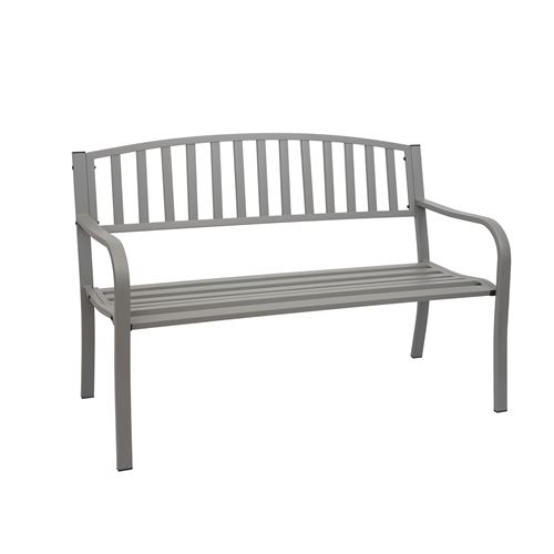 Non Communiqué Gris Banc De Jardin Mendler Hwc-F43, Banc Du Parc, 2 Places, Acier Thermolaqué - Image 1