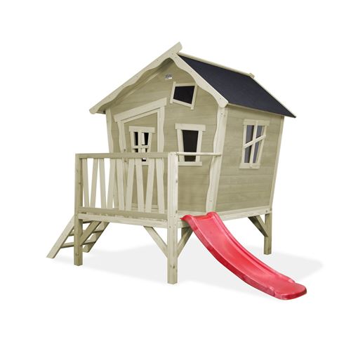 Maisonnette en bois EXIT Crooky 300 - gris-beige
