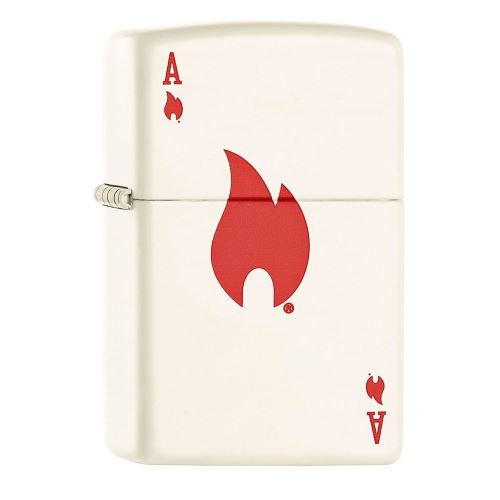 Ace et White Flame Matte Zippo