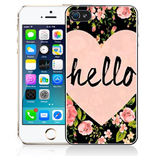 Coque pour iPhone 5C hello coeur rose