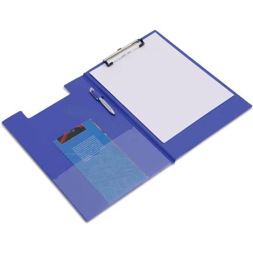 Rapesco Bleu Porte-Bloc - Pour Documents A4 - Avec Rabat - Clip Métal - Plastique
