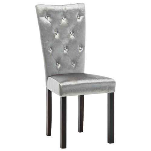 vidaXL Eetkamerstoelen 4 st fluweel zilverkleurig