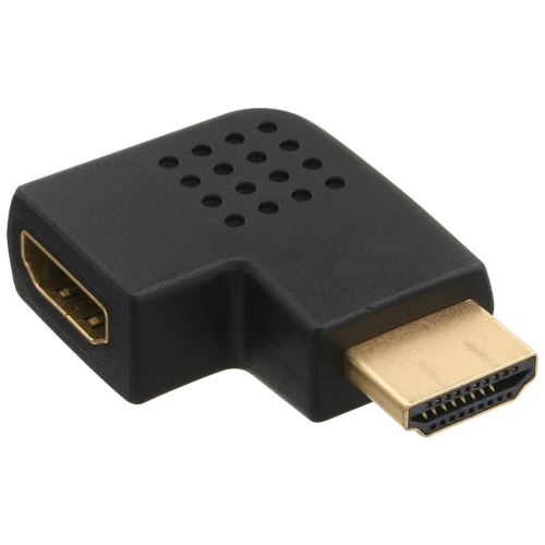 Adaptateur InLine® HDMI mâle à côté femelle coudé à gauche, doré