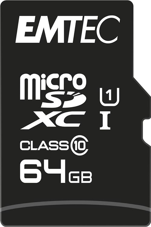 EMTEC Gold+ - Carte mémoire flash (adaptateur SD inclus(e)) - 64 Go - Class 10 - micro SD - or