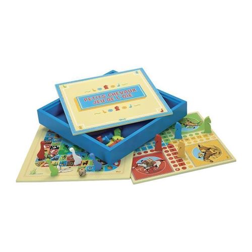 Larbre A Jouer - 66310 - Jeux Des Petits Chevaux Et Oie - Coffret En Bois