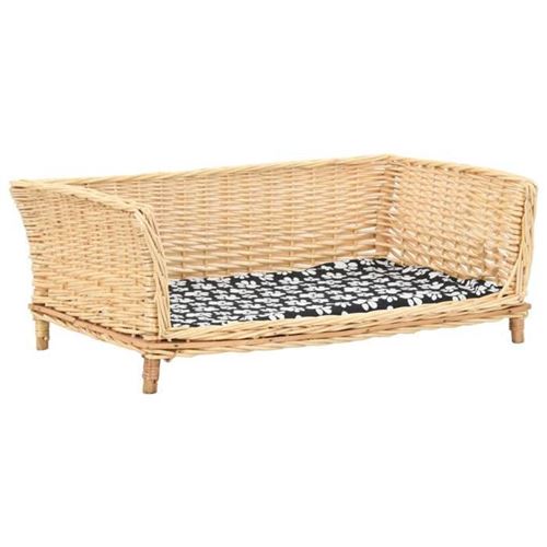 Meilleurs prix pour vidaXL Panier pour chiens avec coussin 90x54x35 cm Saule naturel