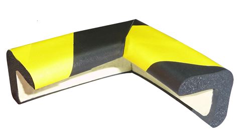 Protection de coins en mousse VISO - 70 x 30 x 8 mm - noir et jaune - PU30NJ