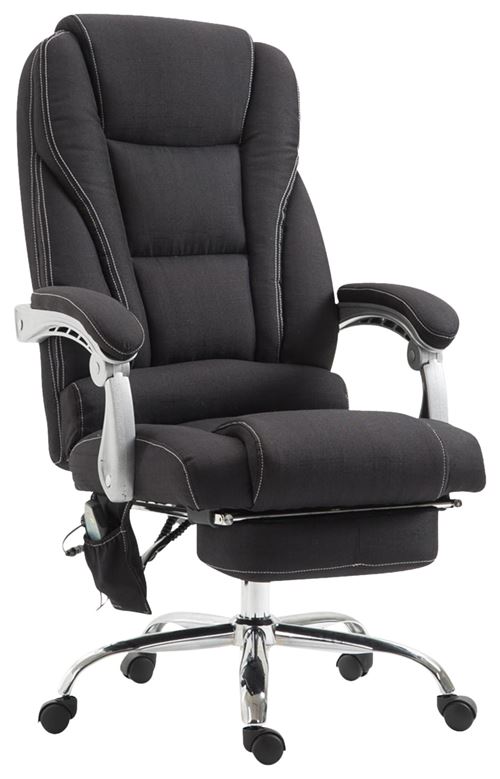 CLP Fauteuil de bureau Pacific avec fonction massage tissu  Noir