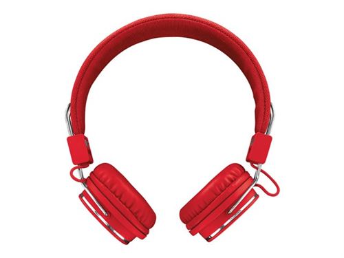 Trust Urban Ziva - Koptelefoon met micro - op oor - Bluetooth - draadloos - rood