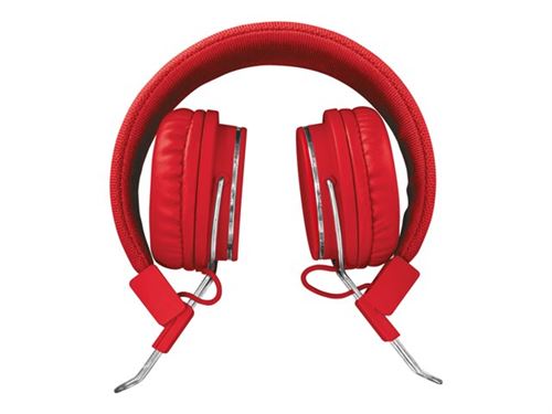 TRUST  Urban Ziva - &Eacute;couteurs avec micro - sur-oreille - filaire - jack 3,5mm - rouge 