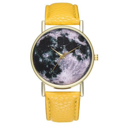 Montre noir et blanc pour femme montre homme cadeau d'anniversaire montre à quartz créative T302-Ajaune