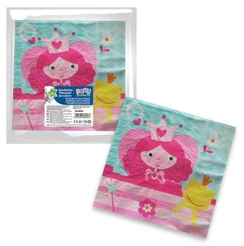 Pack 16 serviettes Princesses 33x33 cm