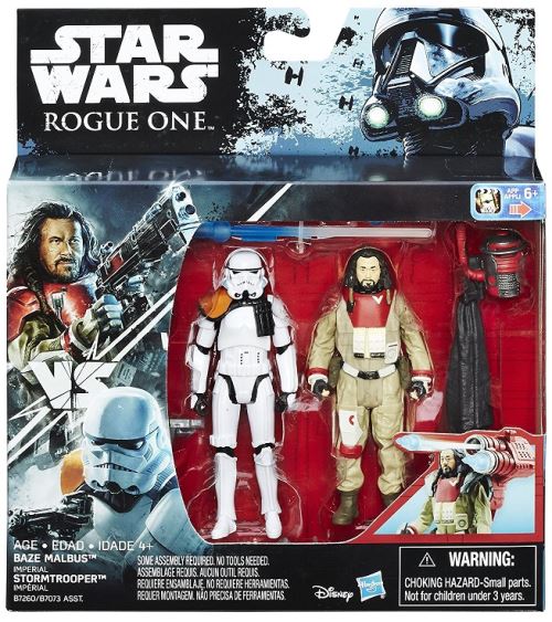 Coffret de 2 figurines star wars rebels : stormtrooper et baze malbus 9,5 cm - mission dans l espace - hasbro
