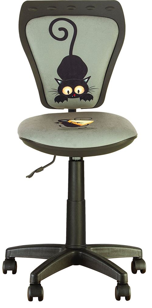Chaise, Fauteuil De Bureau Enfant Ministyle Chat Et Souris Gris.