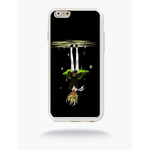 Coque Manga Fille Cheveux Jaune A Lenvers Compatible Apple Iphone 6 Silicone Blanc Mat