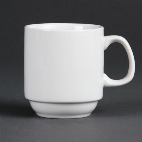 Tasses empilables blanches 284ml olympia