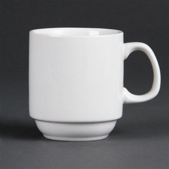 Lot De 12 Tasses à Sublimation 325 Ml Avec Dessous En Liège - Céramique Blanche, Grande Anse