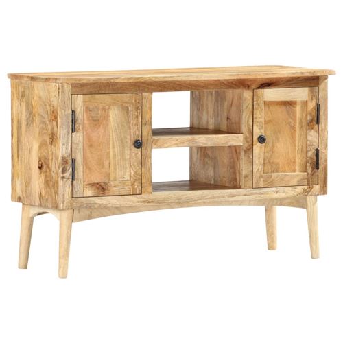 Buffet Bois de manguier massif avec 2 portes et 2 compartiments ouverts