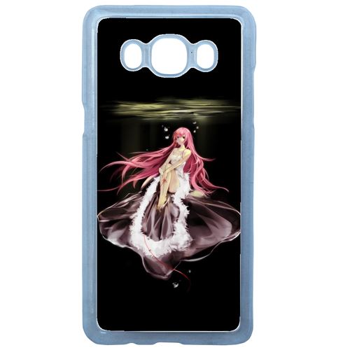 Coque Manga Fille Cheveux Rose Compatible Galaxy J7 2016 Transparent