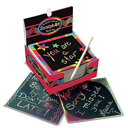 Melissa Doug Notes Mini Scratch Art Rainbow (125 ct) avec stylet en bois