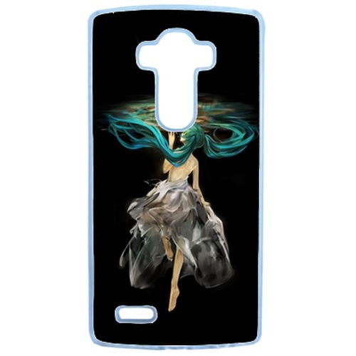 Coque Manga Fille Cheveux Bleu Compatible Lg G3 Transparent