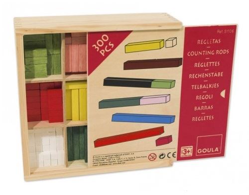 Reglettes cuisenaire 300 pieces en bois - batons de calcul - jeu educatif