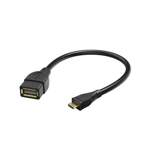 Hama Câble adaptateur USB 2.0 Fiche OTG Micro-B - Bus A 15 cm Noir