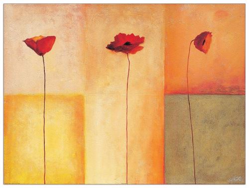 HEINEMANN - Dreierlei Mohn II (Panneaux MDF 80x60 cm)