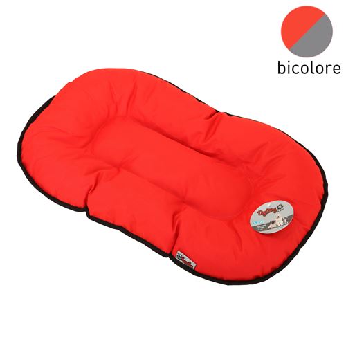 coussin flocon 107cm bicolore rouge/gris