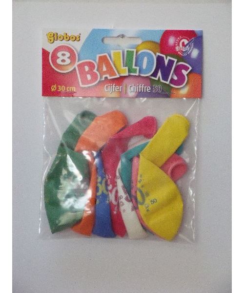 Ballons numéro 50 n ° 12 5 sacs à une face avec 8 pièces