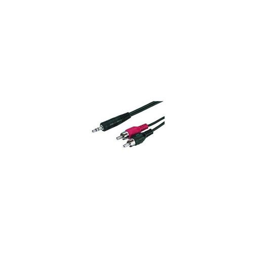 Monacor 065180 Câble Jack 3.5mm Mono/2x RCA Stereo - 2m